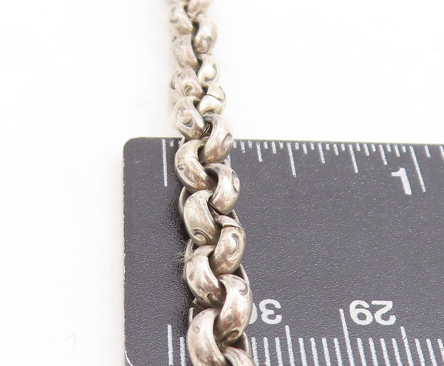 ILARIA 925 Silver Vintage Dangling Red Gemstone Chain Necklace  NE1769