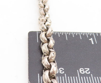 ILARIA 925 Silver Vintage Dangling Red Gemstone Chain Necklace  NE1769