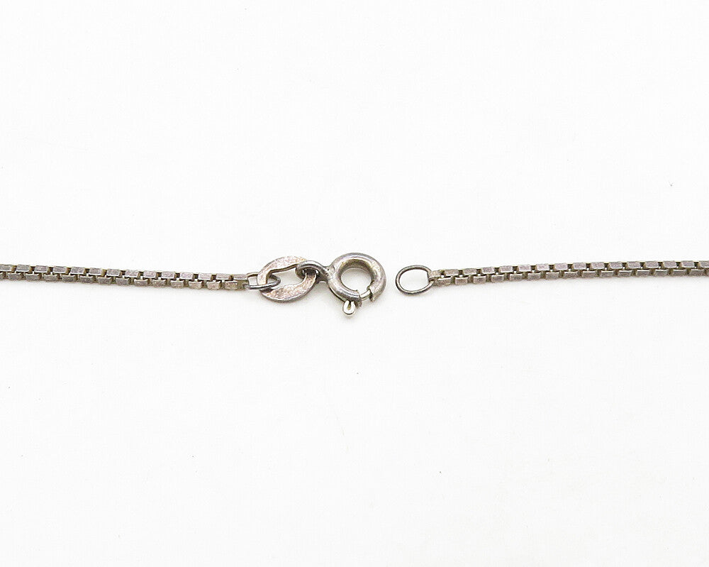 925 Sterling Silver  Vintage Dark Tone Cutout Dolphin Chain Necklace  NE3251