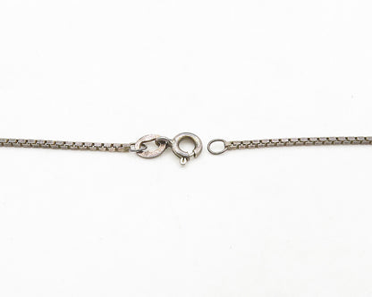 925 Sterling Silver  Vintage Dark Tone Cutout Dolphin Chain Necklace  NE3251