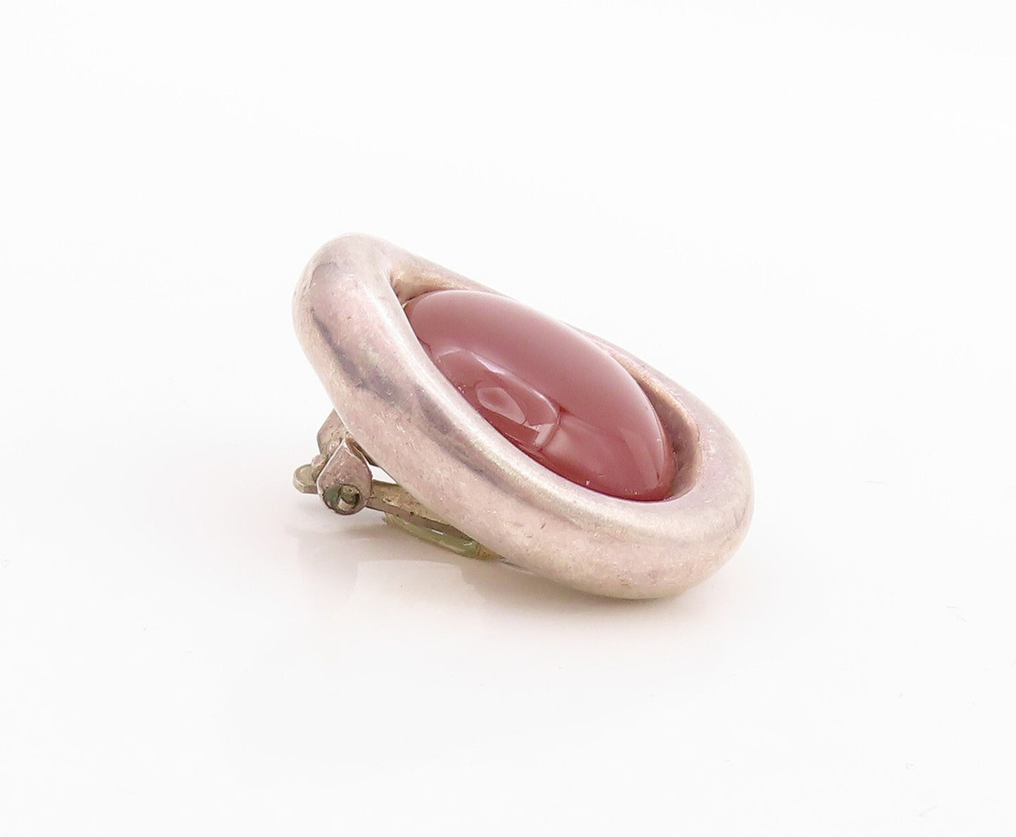 925 Sterling Silver Vintage Earrings BAT AMI ISRAEL Designer Carnelian  EG13228