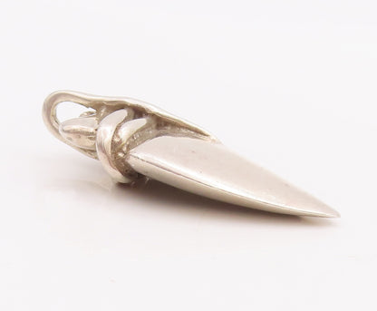 925 Sterling Silver Vintage Pendant GIDEON Carved Playing Top & Thread  PT22865