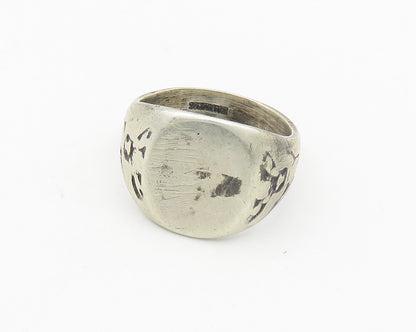 925 Sterling Silver  Vintage Antique US Military Band Ring Sz 8.5  RG18890