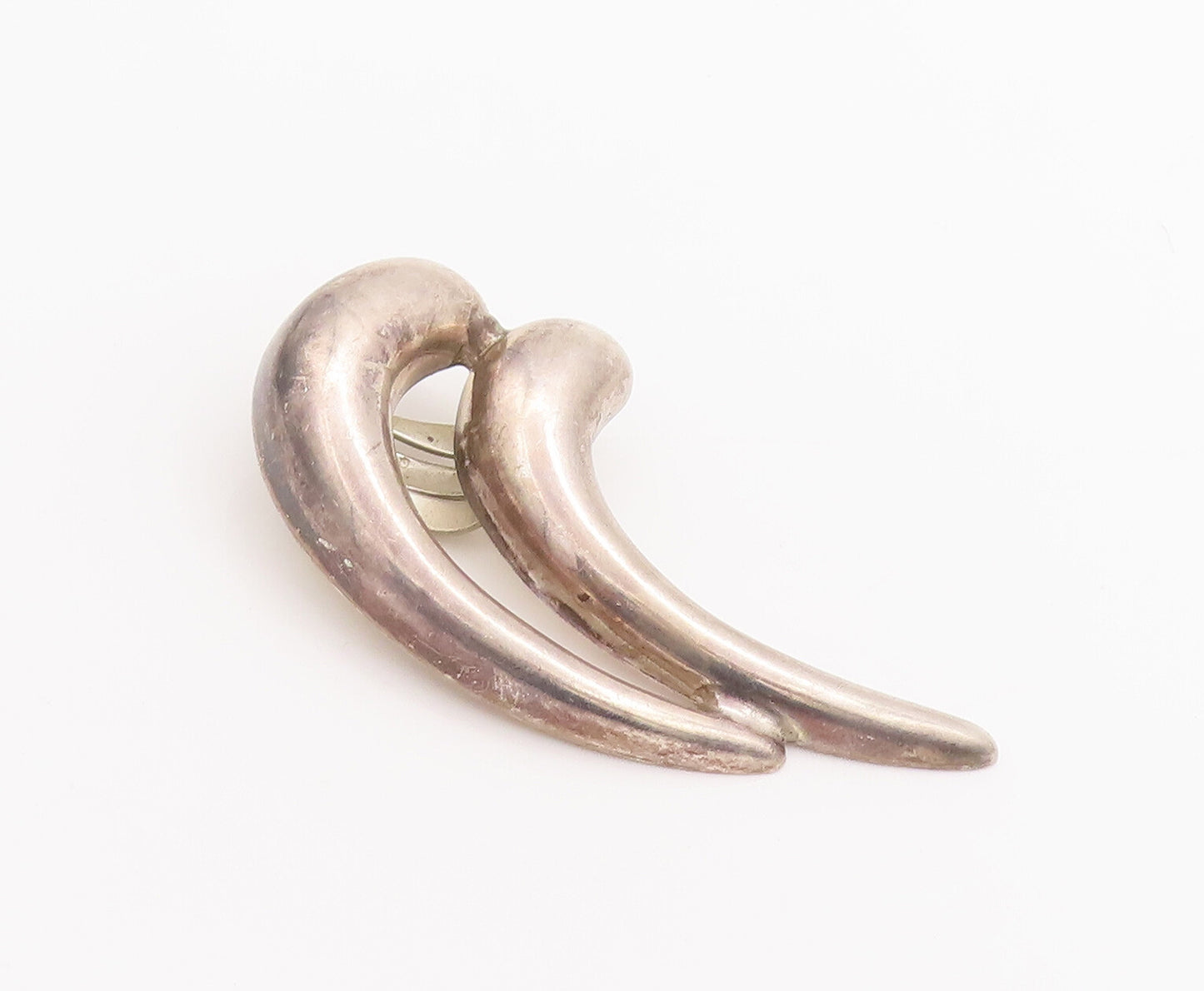 925 Sterling Silver Vintage Earrings JUVENTO LOPEZ REYES Pointed Teeth  EG12876