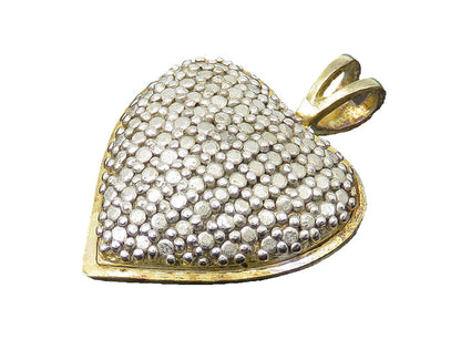 925 Sterling Silver  Vintage Petite Topaz Accented Love Heart Pendant  PT16421
