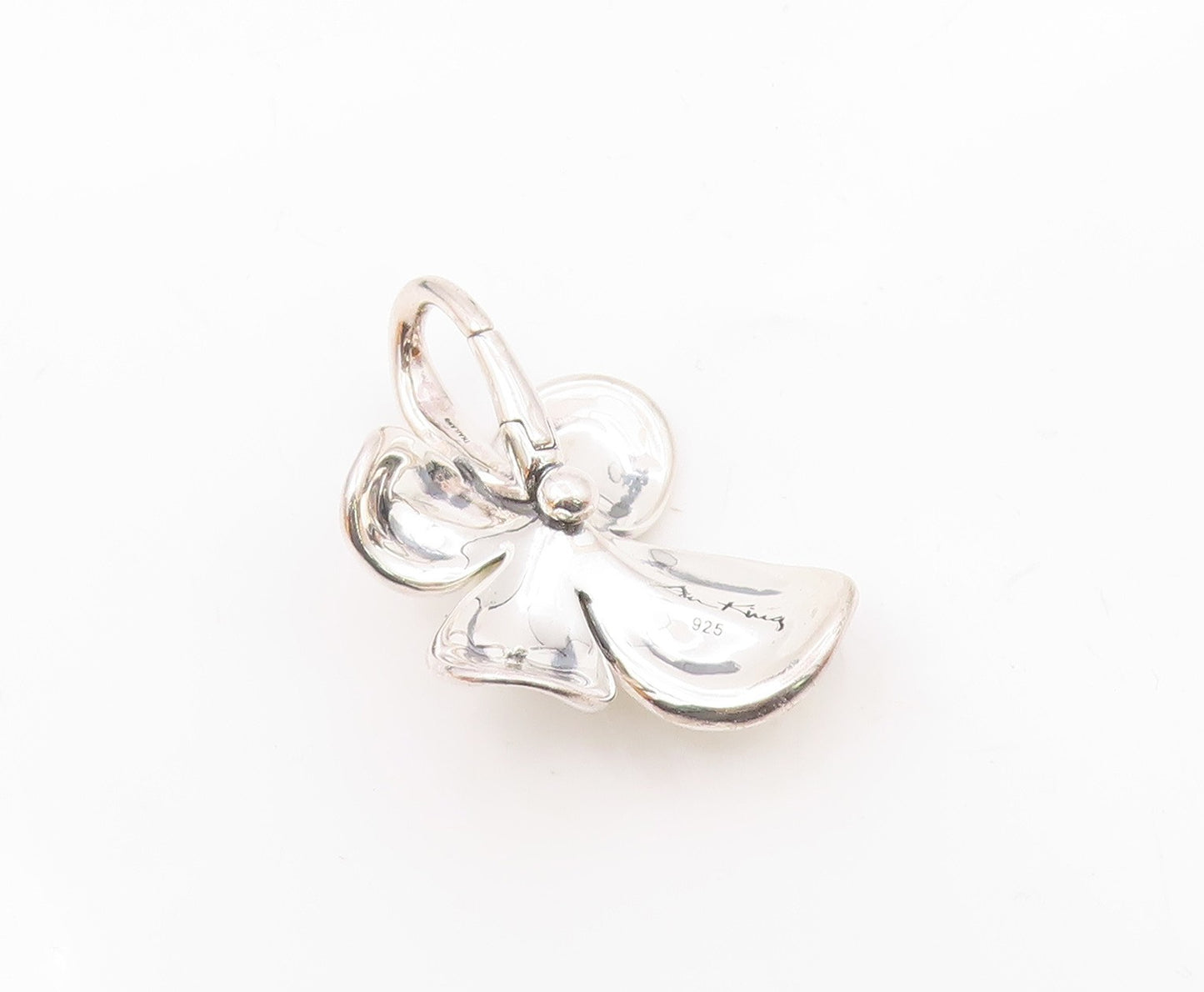 ANN KING 925 Sterling Silver  Vintage Cultured Pearl Flower Pendant  PT19990