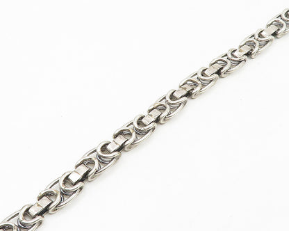925 Sterling Silver Vintage Smooth Hinge Heavy Link Chain Necklace  NE3034