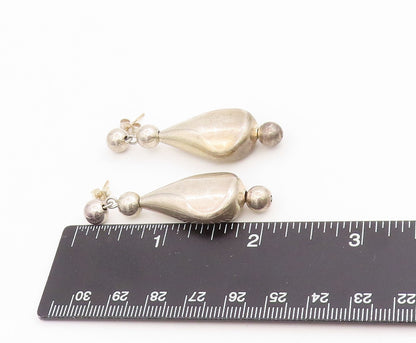 14k Gold & 925 Sterling Silver Vintage Earrings Classic Teardrop Dangle  EG13942