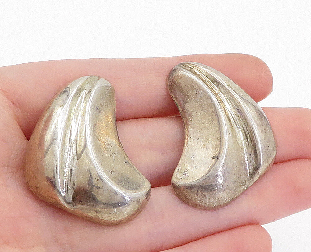 BAYANIHAN 925 Silver & 14K GOLD  Vintage Hollow Design Drop Earrings  EG2383