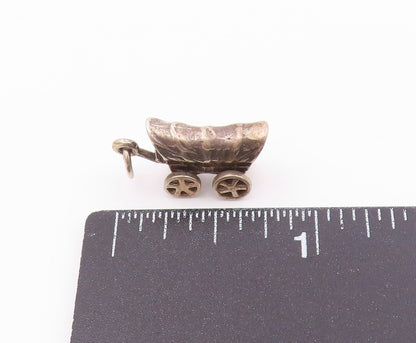 925 Sterling Silver  Vintage Petite Old Fashioned Carriage Pendant  PT18169