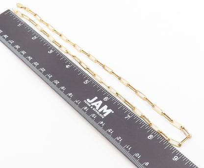 925 Sterling Silver Vintage Necklace Gold Plated Interlocking Oval Chain  NE4934