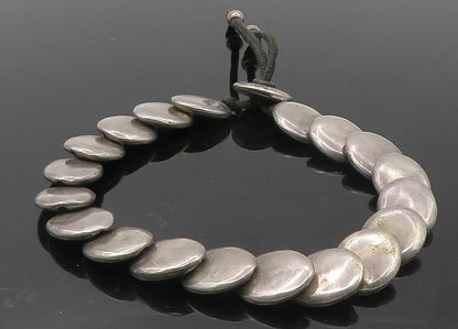 UNODE50 925 Sterling Silver  Vintage Dark Tone Oval Chain Bracelet  BT4192