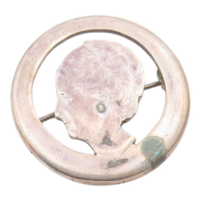 925 Sterling Silver  Vintage 1932 Netherlands Dutch Coin Brooch Pin  BP8587