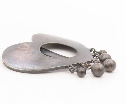 925 Sterling Silver Vintage Pendant IONE TISSOT Large Modern Love Heart  PT25895