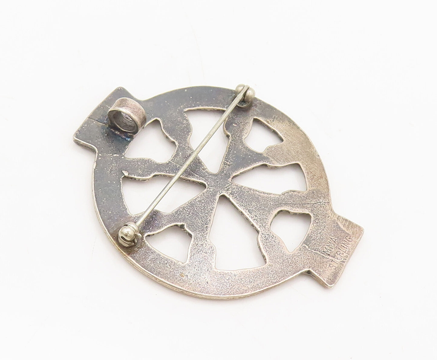 MMA 925 Sterling Silver  Vintage Antique Carved Wheal Brooch Pin  BP10477