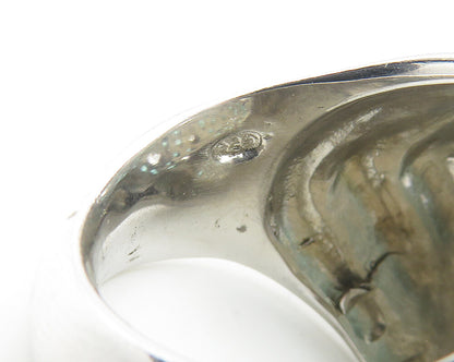 925 Sterling Silver  Cubic Zirconia & Blue Topaz Cocktail Ring Sz 6  RG11602