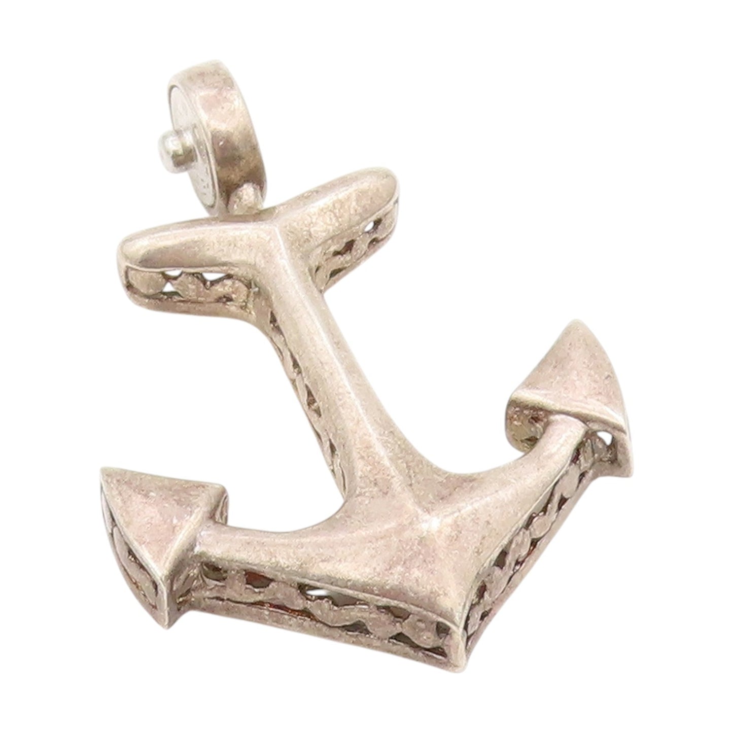 925 Sterling Silver Vintage Pendant ESPO SIG Classic Nautical Anchor  PT25548