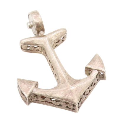 925 Sterling Silver Vintage Pendant ESPO SIG Classic Nautical Anchor  PT25548