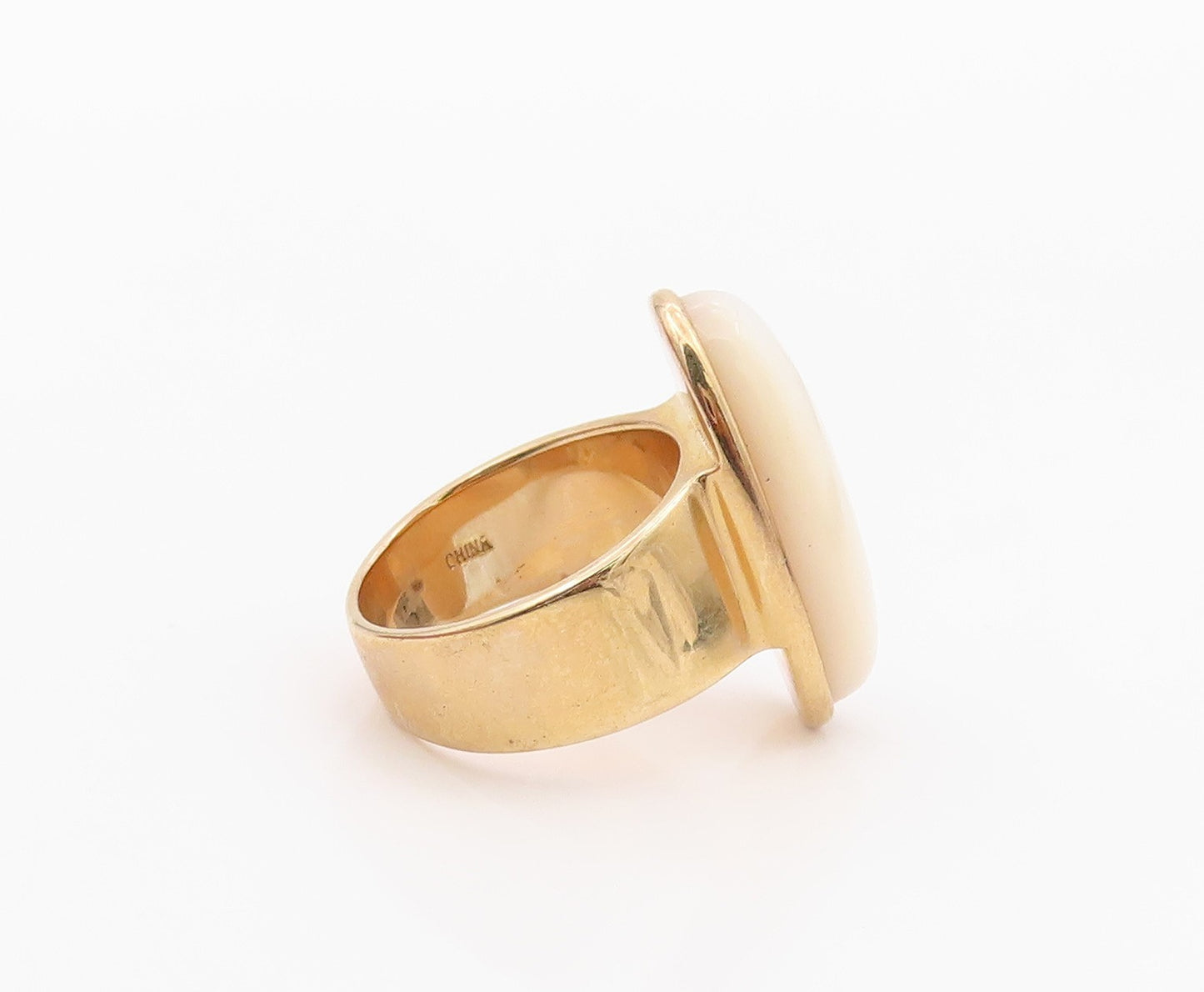 925 Sterling Silver Vintage Ring Gold Plated Classic Opal Band  Sz 7  RG36404
