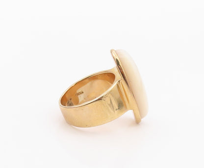 925 Sterling Silver Vintage Ring Gold Plated Classic Opal Band  Sz 7  RG36404