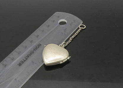 925 Sterling Silver  Vintage Erica Etched Name Love Heart Photo Pocket  TR3099