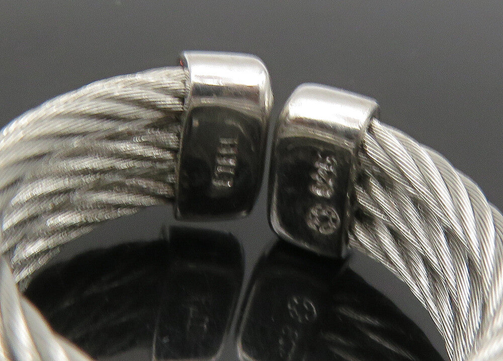 925 Silver  Vintage Genuine Diamonds Star Floral Twist Band Ring Sz 7  RG21853