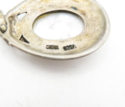 SOUTHWESTERN 925 Sterling Silver Vintage Mother Of Pearl Pendant PT3321