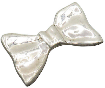 925 Sterling Silver  Vintage Modernist Bow Tied Ribbon Brooch Pin  BP7367