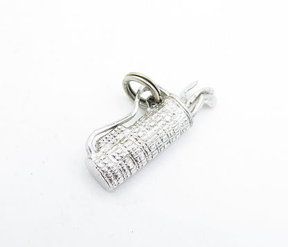 925 Sterling Silver  Vintage Petite Bag Of Golf Clubs Sports Pendant  PT4694