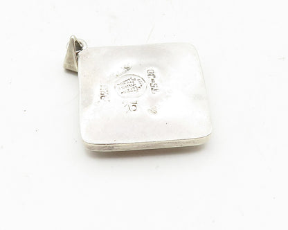 TAXCO MEXICO 925 Sterling Silver Vintage Turquoise Mosaic Pendant  PT7467