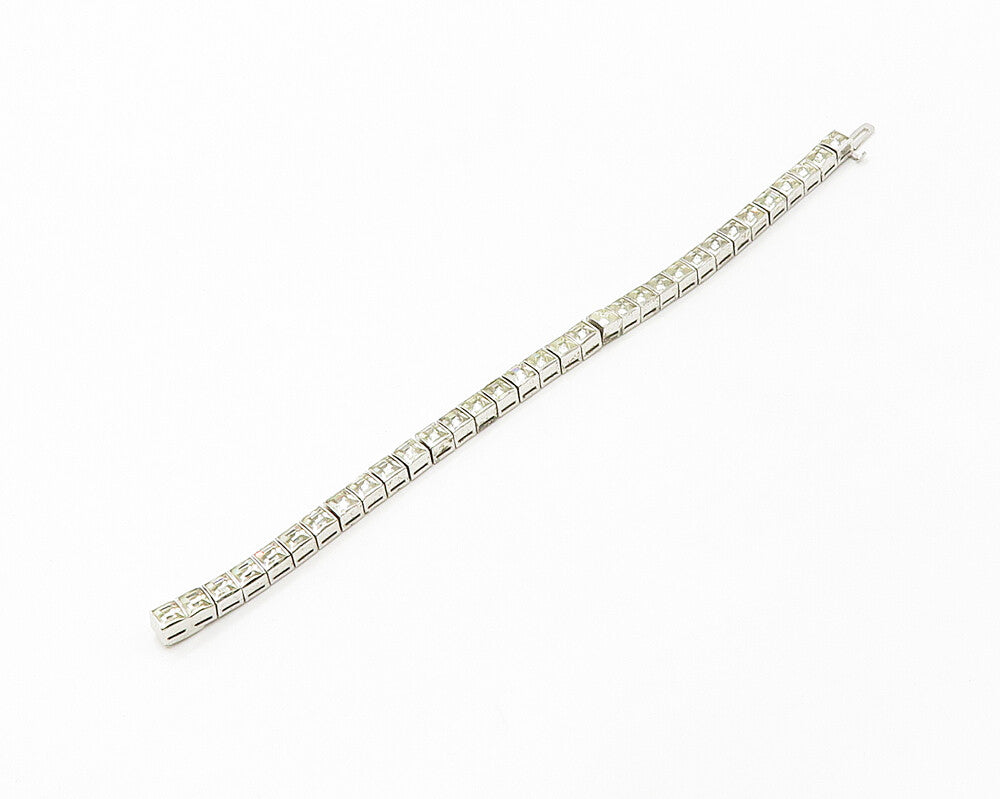 DORSON'S 925 Sterling Silver  Vintage Cubic Zirconia Tennis Bracelet  BT6695