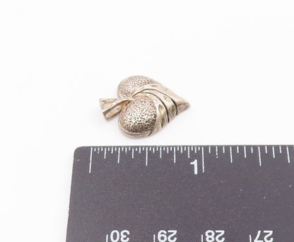 925 Sterling Silver  Vintage Love Heart Dome Diamond Cut Pendant  PT17510