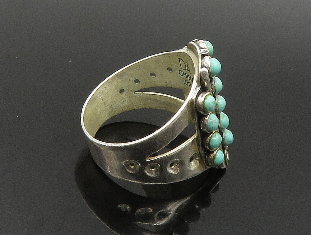 DTR JAY KING 925  Silver  Vintage Cabochon Turquoise Band Ring Sz 10  RG24088