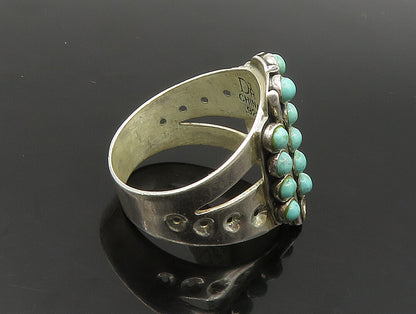 DTR JAY KING 925  Silver  Vintage Cabochon Turquoise Band Ring Sz 10  RG24088