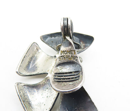 MONET 925 Sterling Silver  Vintage Modernist Floral Drop Earrings  EG2901