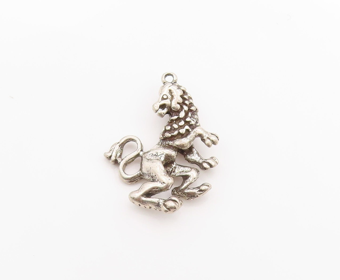 925 Sterling Silver Vintage Pendant Majestic Regal Lion Leo Zodiac Charm PT24815