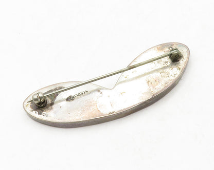 925 Sterling Silver  Vintage Turquoise Mosaic Pattern Brooch Pin  BP4980