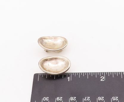 925 Sterling Silver Vintage Earrings Solid Designer Oval Bowl Shape  EG13139