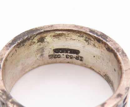 925 Sterling Silver Vintage Ring MEXICO Enameled Boots Children  Sz 7  RG32919