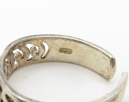 SOUTHWESTERN 925 Sterling Silver Vintage Turquoise Petite Band Ring Sz 3 RG16261