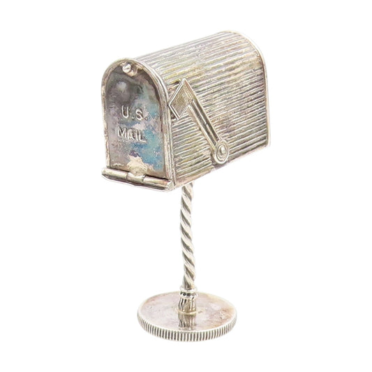 925 Sterling Silver Vintage Decorative Piece Miniature US Mail Box OPENS  TR4092