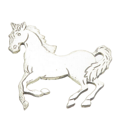 BEAU 925 Sterling Silver  Vintage Galloping Horse Motif Brooch Pin  BP6952