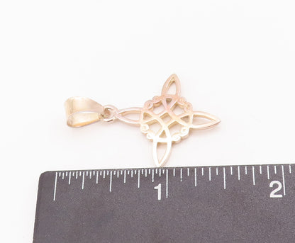 925 Sterling Silver Vintage Pendant Cutout Swirled Flower Carved  PT23062