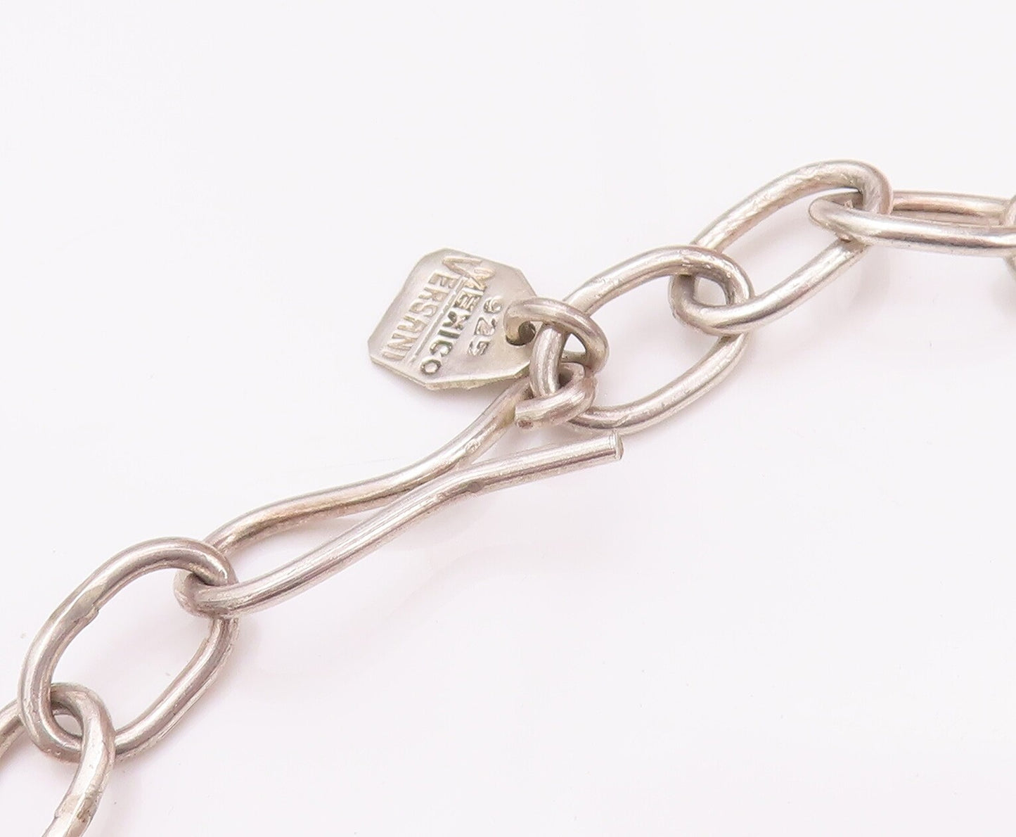 925 Sterling Silver Vintage Necklace VERSANI Solid Linked Spiral Coils  NE4259