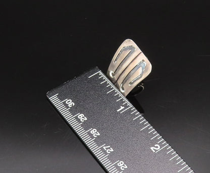 MEXICO 925 Sterling Silver  Vintage Carved Figure Screw Back Earrings  EG12249