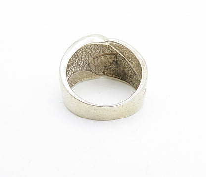 925 Sterling Silver  Vintage Shiny Tapered Design Band Ring Sz 6.5  RG7493