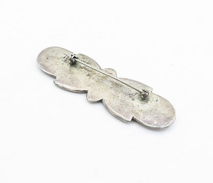 925 Sterling Silver  Vintage Antique Dark Tone Smooth Brooch Pin  BP2562