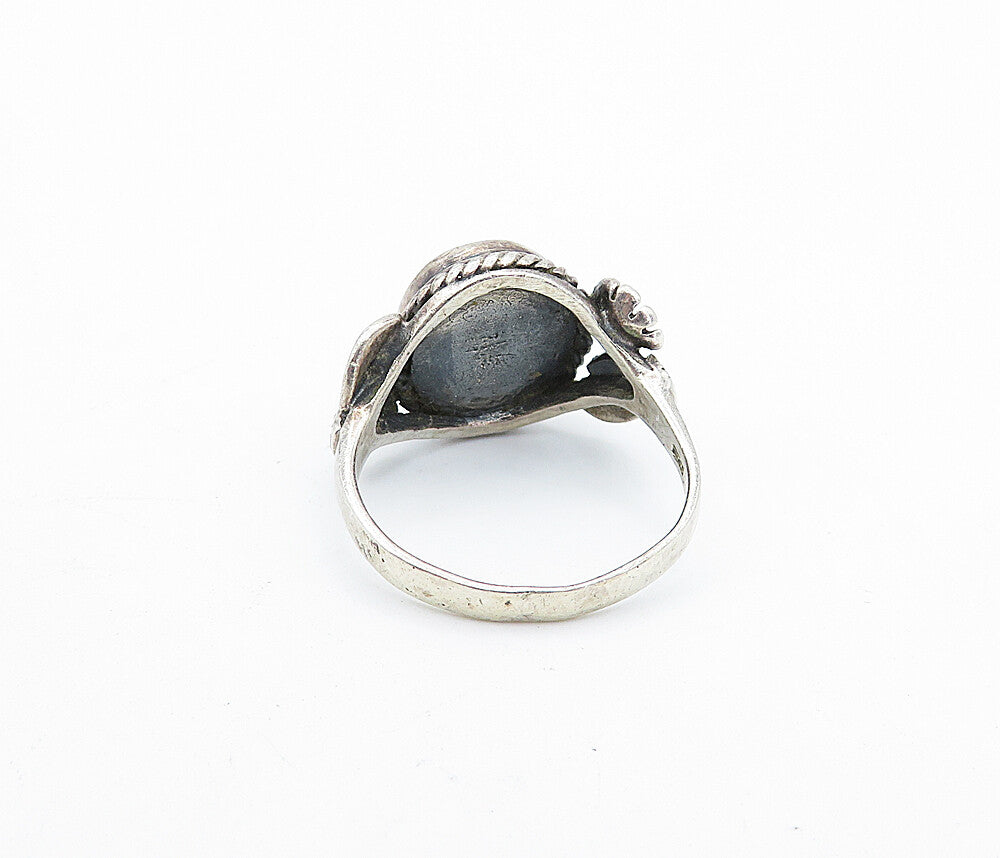 SOUTHWESTERN 925 Silver Vintage Mother Of Pearl Cocktail Ring Sz 7 RG4151