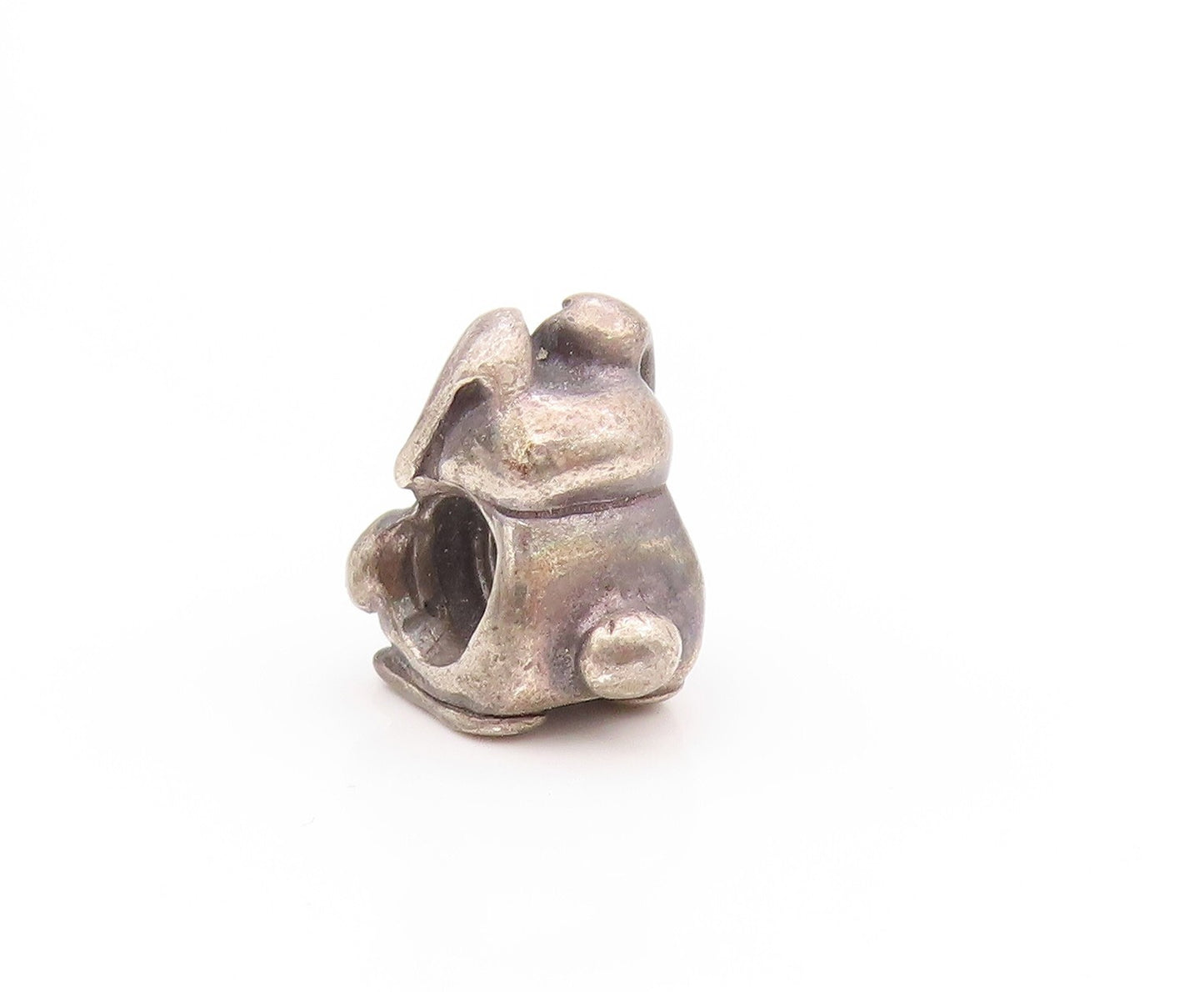 925 Sterling Silver Vintage Pendant PANDORA Dark Tone Rabbit Charm  PT23948
