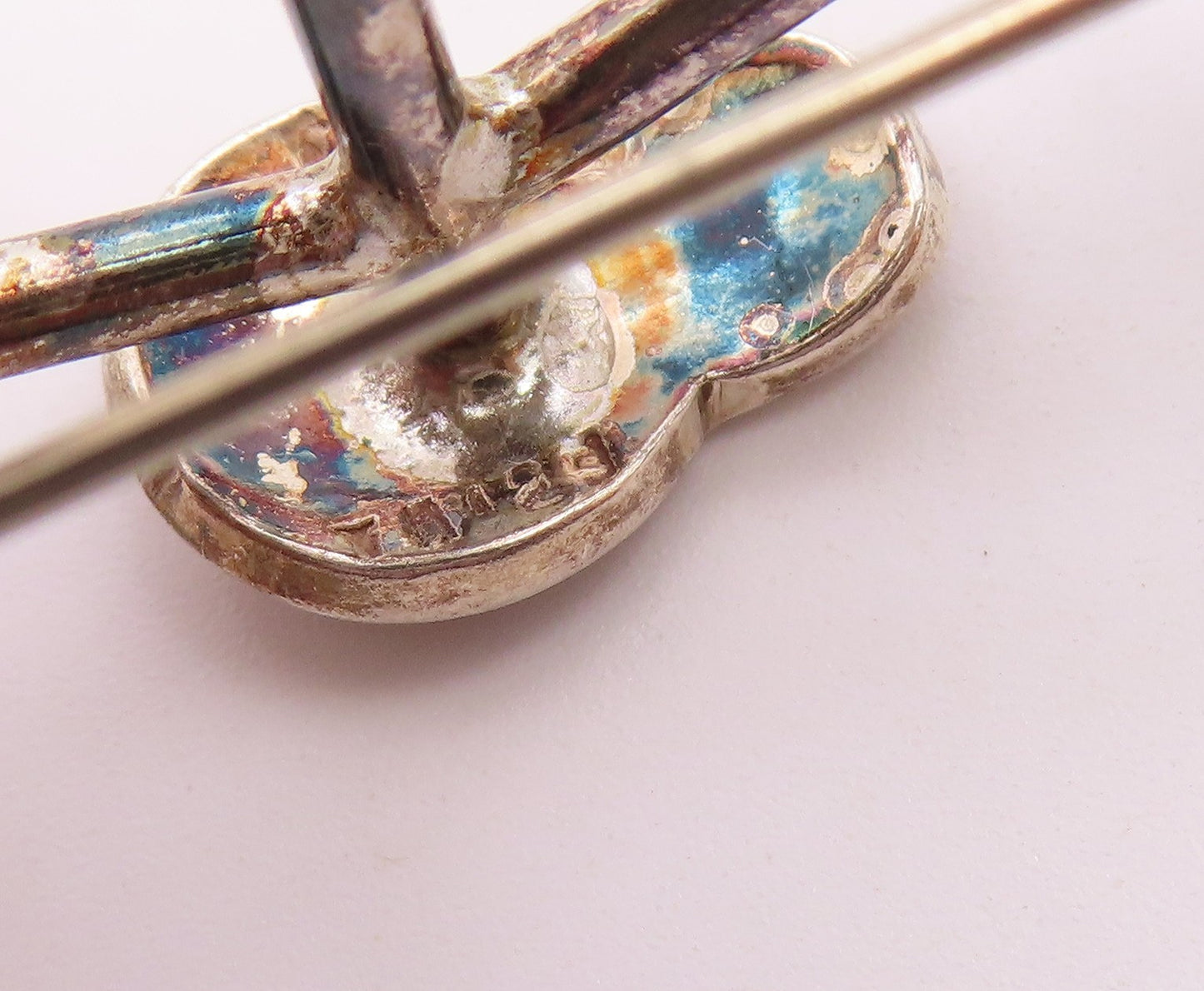925 Sterling Silver  Vintage Shiny Bicycle Brooch Pin (MOVES)  BP8353